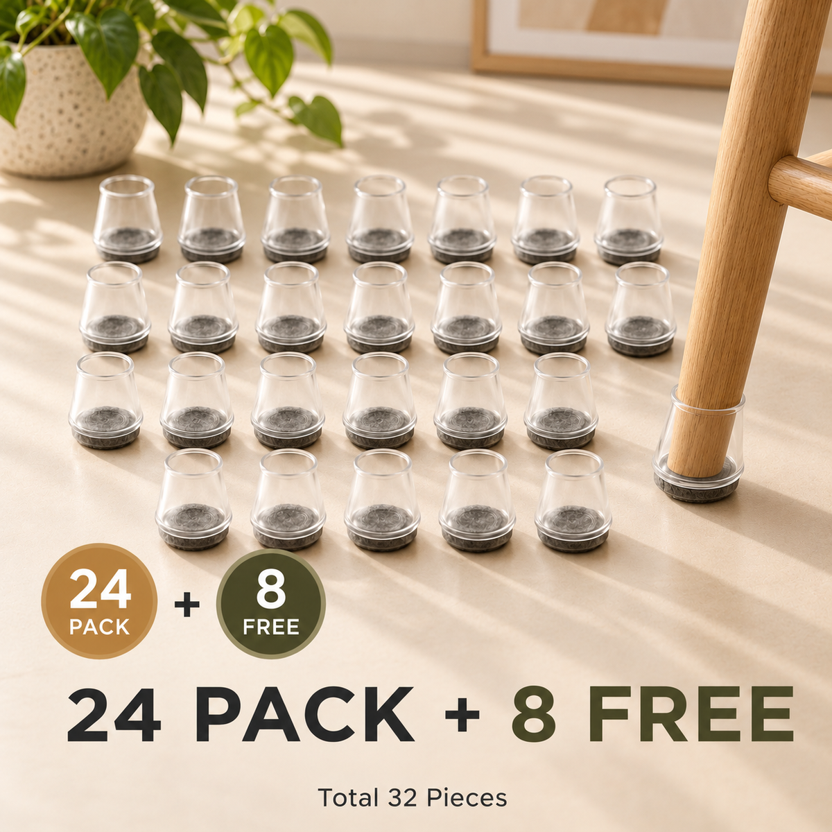 Chair leg protector size chart