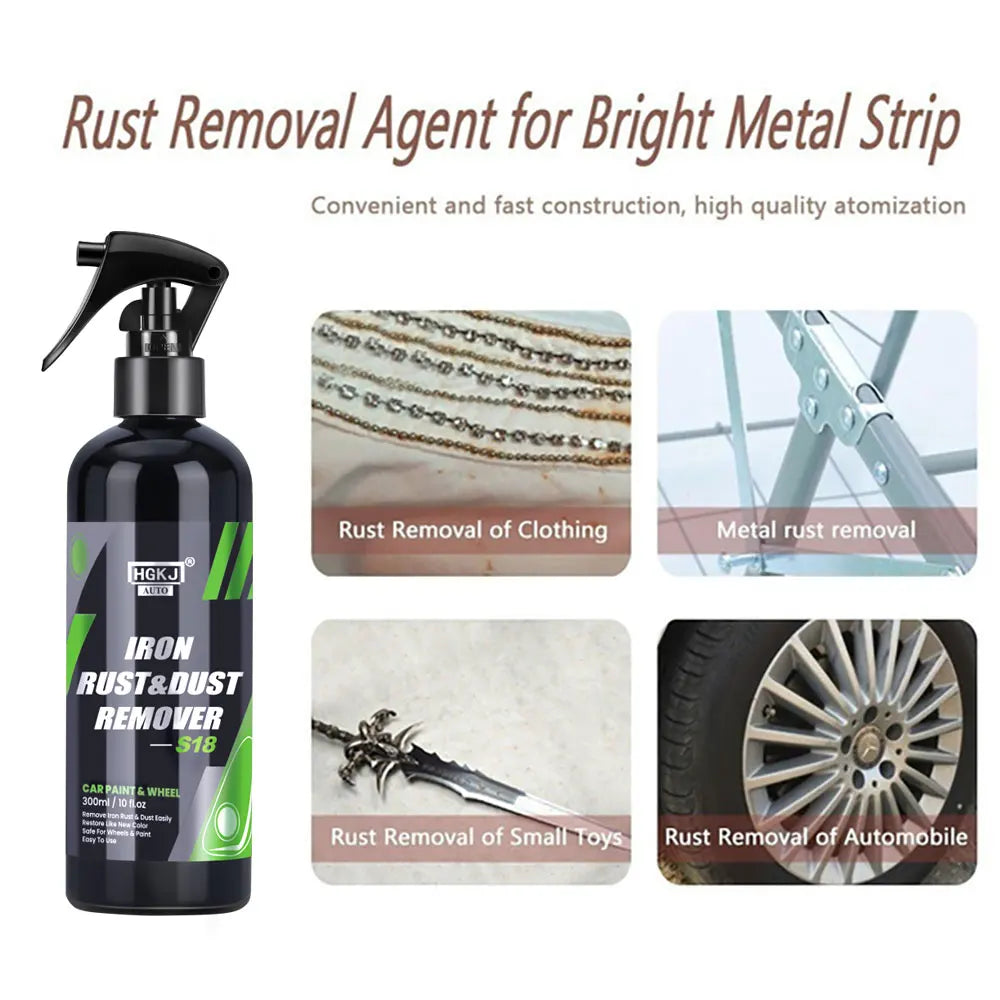 Rust remover spray for car wheels and brake dust