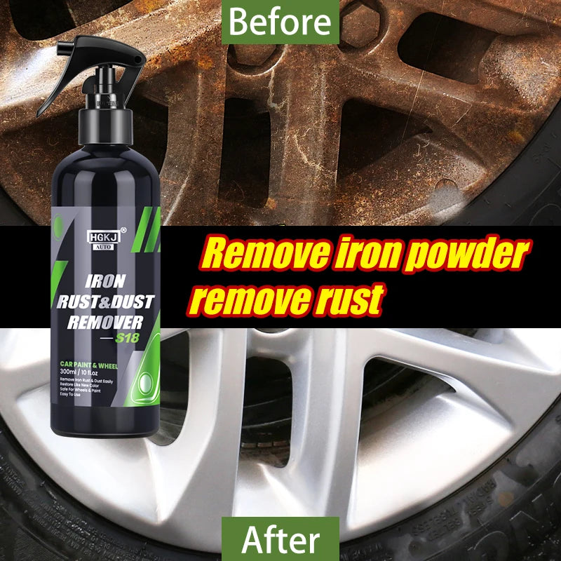 Rusty metal before and after using Stowforge rust remover