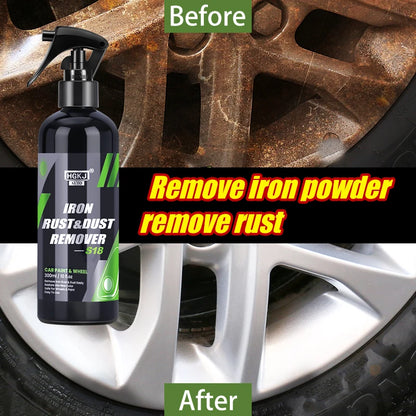 Rusty metal before and after using Stowforge rust remover
