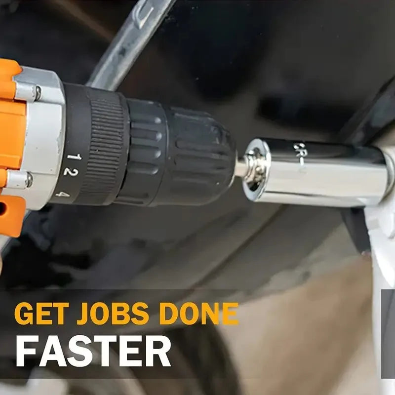 Universal socket attached to a cordless drill